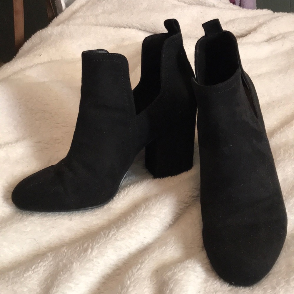 Black high heel booties